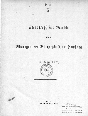 Vorschaubild von [Stenographischer Bericht über die ... Sitzung // Bürgerschaft der Freien und Hansestadt Hamburg]