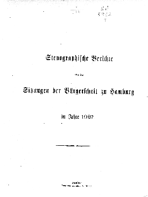 Vorschaubild von [Stenographischer Bericht über die ... Sitzung // Bürgerschaft der Freien und Hansestadt Hamburg]