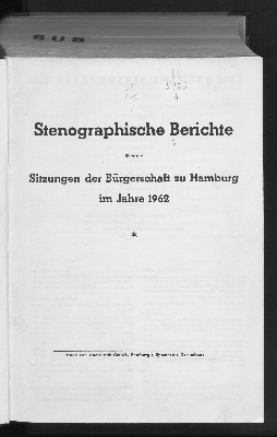Vorschaubild von [Stenographischer Bericht über die ... Sitzung // Bürgerschaft der Freien und Hansestadt Hamburg]