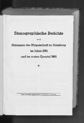 Vorschaubild von [Stenographischer Bericht über die ... Sitzung // Bürgerschaft der Freien und Hansestadt Hamburg]