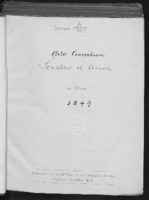 Vorschaubild von Acta Conventuum Senatus et Civium de Anno 1844