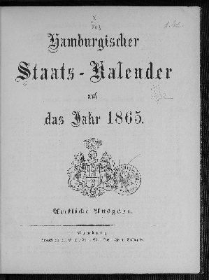 Vorschaubild von [Hamburgischer Staats-Kalender]