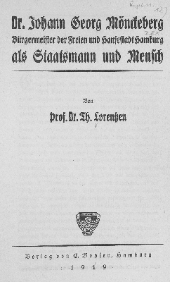 Vorschaubild von Dr. Johann Georg Mönckeberg