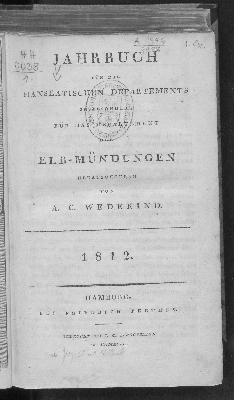 Vorschaubild von [Jahrbuch für die hanseatischen Departements, insbesondere für das Departement der Elb-Mündungen]