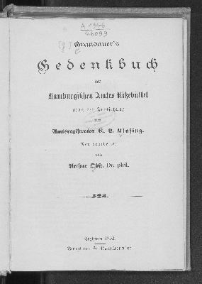 Vorschaubild von Grandauer's Gedenkbuch des Hamburgischen Amtes Ritzebüttel