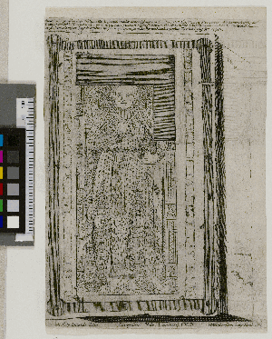 Vorschaubild von [Adolf IV., Graf von Holstein-Schauenburg : Grabstein] Antiquum hoc Sepulchrum gentillitium illustrissimae Familiae generosissimorum Comitum Holsatiae, Wagriae, Stormariae et Schauwenburgi atque Dominorum Vrbis Hamburgensis, quod, uti hi^c aeri incisum repraesentatur, ita etiam nunc extat in medio Basilicae Cathedralis Hamburgensis fornice è regione suggesti concionatorÿ, in serendum est secundo Rerum Hamburgensium libro inter pag. 186 et 187