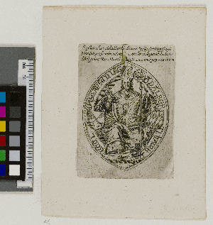 Vorschaubild von [Adam von Bremen : Siegelbild] Sigillum hoc Adalberti decimi tertÿ Archiepicopi Hamburgensis inserendum est Chronologie et Auctario libri primi Rer. Hamb. N. 252 inter pag. 572 et 573