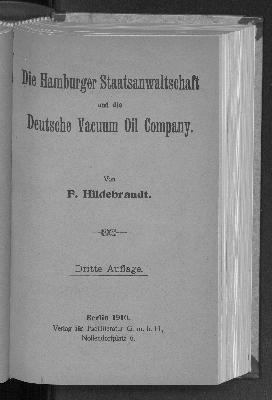 Vorschaubild von Die Hamburger Staatsanwaltschaft und die Deutsche Vacuum Oil Company