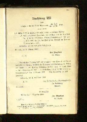 Vorschaubild von Nachtrag VIII zum Ortsstatut für die Stadt Altona vom 24. Juli / 28. Oktober 1890.