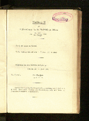 Vorschaubild von Nachtrag II zur Kassenordnung für die Stadtkasse zu Altona vom 24. Juli / 28. October 1890.