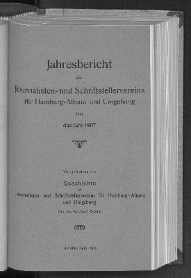 Vorschaubild von [Jahresbericht des Journalisten- und Schriftstellervereins für Hamburg-Altona und Umgebung]