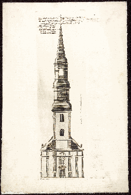 Vorschaubild von Eÿgentlicher Abriß des Thurms an der Neÿen Michaelis Kirchen in Hamburg, nach der fuß-mas gemessen und in Kupfer gebracht