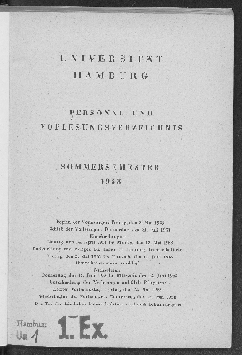 Vorschaubild von [Personal- und Vorlesungsverzeichnis // Hamburgische Universität]