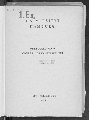 Vorschaubild von [Personal- und Vorlesungsverzeichnis // Hamburgische Universität]