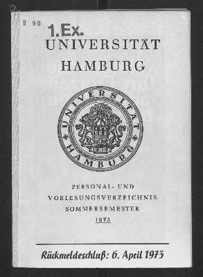 Vorschaubild von [Personal- und Vorlesungsverzeichnis // Hamburgische Universität]