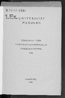 Vorschaubild von [Personal- und Vorlesungsverzeichnis // Hamburgische Universität]