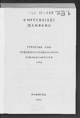 Vorschaubild von [Personal- und Vorlesungsverzeichnis // Hamburgische Universität]