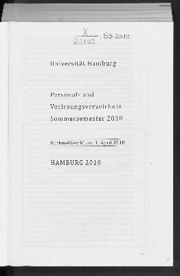 Vorschaubild von [Personal- und Vorlesungsverzeichnis // Hamburgische Universität]