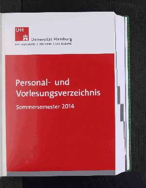 Vorschaubild von [Personal- und Vorlesungsverzeichnis // Hamburgische Universität]