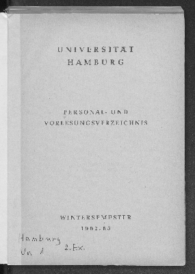 Vorschaubild von [Personal- und Vorlesungsverzeichnis // Hamburgische Universität]