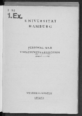 Vorschaubild von [Personal- und Vorlesungsverzeichnis // Hamburgische Universität]