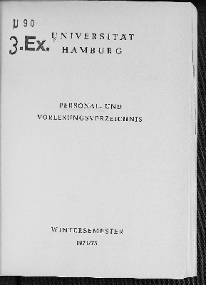 Vorschaubild von [Personal- und Vorlesungsverzeichnis // Hamburgische Universität]