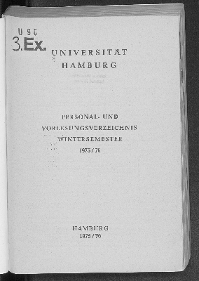 Vorschaubild von [Personal- und Vorlesungsverzeichnis // Hamburgische Universität]