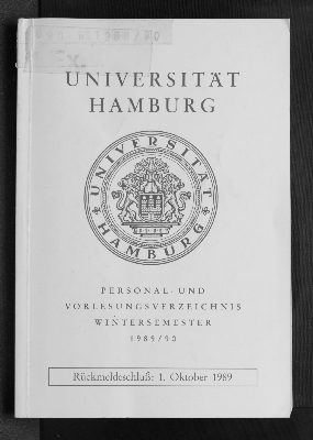 Vorschaubild von [Personal- und Vorlesungsverzeichnis // Hamburgische Universität]