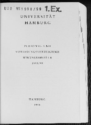 Vorschaubild von [Personal- und Vorlesungsverzeichnis // Hamburgische Universität]