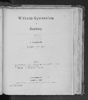 Vorschaubild von Wilhelm Gymnasium zu Hamburg. 7. Jahresbericht. Schuljahr 1887-1888, Schulnachrichten
