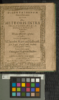 Vorschaubild von Disputationum Meteorologicarum Quinta De Meteoris Intra Terram Generatis, Et in specie quidem de fontibus &amp; fluminibus