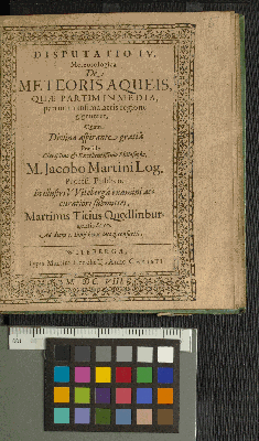 Vorschaubild von Disputatio IV. Meteorologica De Meteoris A Queis, Quae Partim In Media, partim in infima aeris regione gignuntur