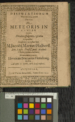 Vorschaubild von Disputationum Meteorologicarum Prima De Meteoris In Genere