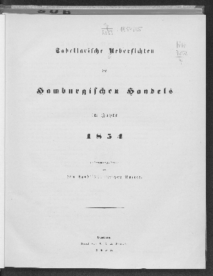 Vorschaubild von [Tabellarische Übersichten des hamburgischen Handels]