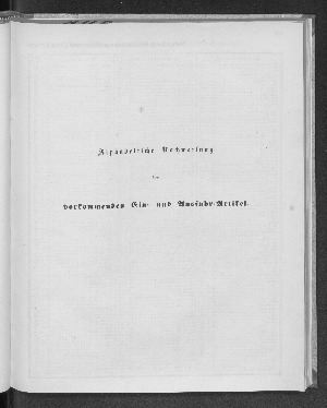 Vorschaubild von Alphabetische Nachweisung der vorkommenden Ein- und Ausfuhr-Artikel.