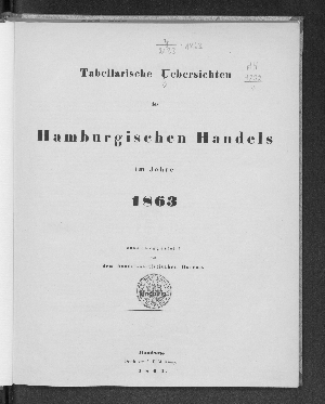 Vorschaubild von [Tabellarische Übersichten des hamburgischen Handels]