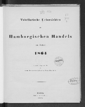 Vorschaubild von [Tabellarische Übersichten des hamburgischen Handels]