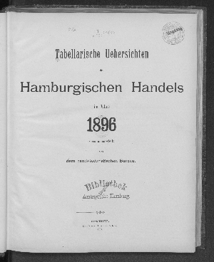 Vorschaubild von [Tabellarische Übersichten des hamburgischen Handels]