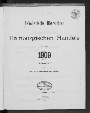 Vorschaubild von [Tabellarische Übersichten des hamburgischen Handels]