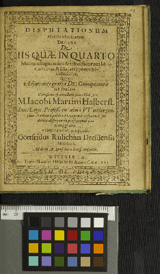 Vorschaubild von Disputationum Meteorologicarum Decima De Iis Quae In Quarto Meteorologicorum Aristorelicorum libro tractantur, &amp; illis iure optimo sub-ordinantur