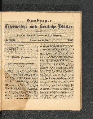 Vorschaubild von [[Hamburger literarische und kritische Blätter]]