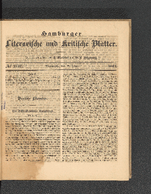 Vorschaubild von [[Hamburger literarische und kritische Blätter]]