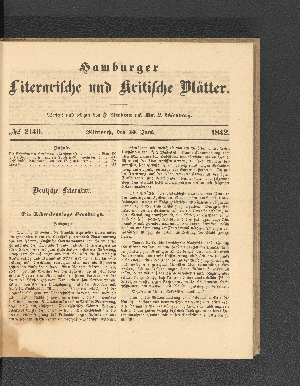 Vorschaubild von [[Hamburger literarische und kritische Blätter]]