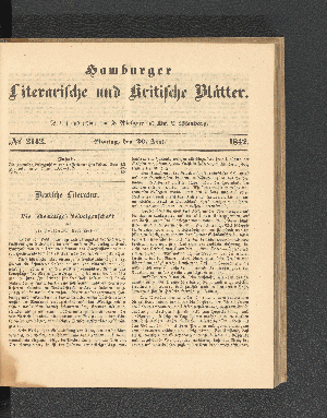 Vorschaubild von [[Hamburger literarische und kritische Blätter]]