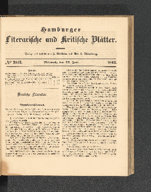 Vorschaubild von [[Hamburger literarische und kritische Blätter]]