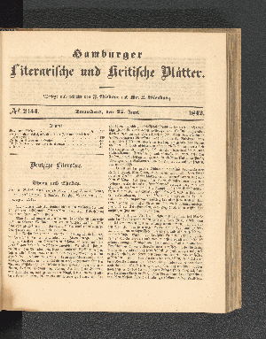 Vorschaubild von [[Hamburger literarische und kritische Blätter]]