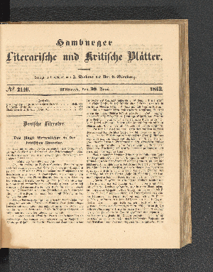 Vorschaubild von [[Hamburger literarische und kritische Blätter]]