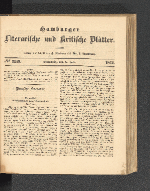 Vorschaubild von [[Hamburger literarische und kritische Blätter]]