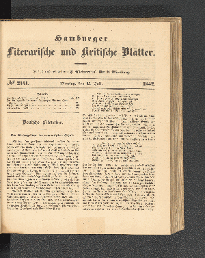 Vorschaubild von [[Hamburger literarische und kritische Blätter]]