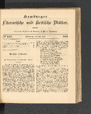 Vorschaubild von [[Hamburger literarische und kritische Blätter]]